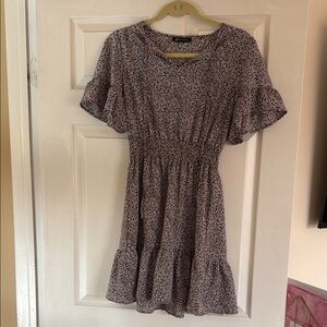 Black and White Ruffled Tiered Mini Sundress